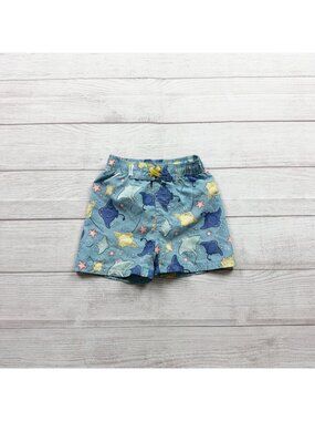 RuggedButts Toddler Boys Swim Trunks Manta Ray Starfish Print Blue 2T